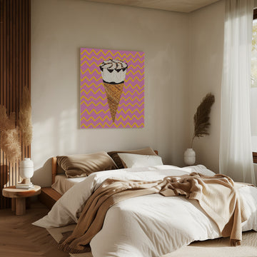 Pop Art Ice Cream Cone | Canvas - Room Interior 2