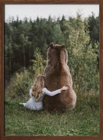 Peaceful Forest Embrace | Poster - Walnut Frame Interior