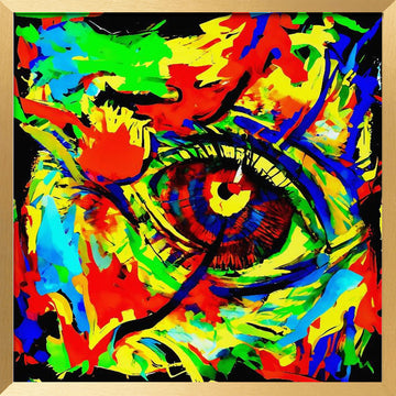 Vibrant Abstract Eye | Poster - Gold Frame Interior