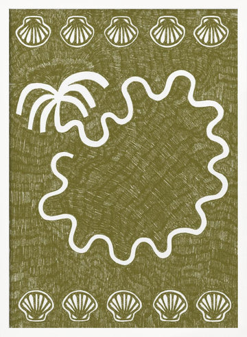 Palm Island Seashells | Poster - White Frame Interior
