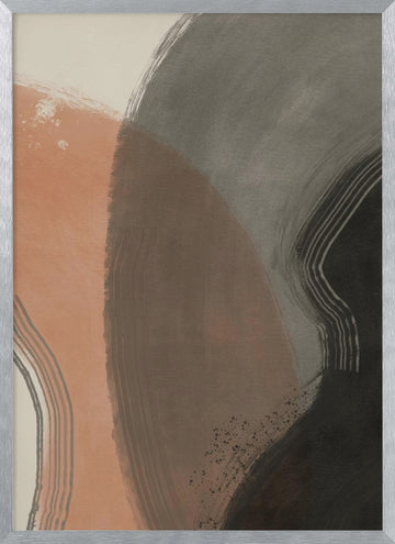Earthy Abstract Curves | Poster - Silver Frame Interior