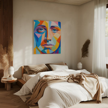 Vibrant Geometric Portrait | Canvas - Room Interior 2