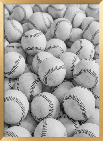 Many Baseballs | Poster - Gold Frame Interior