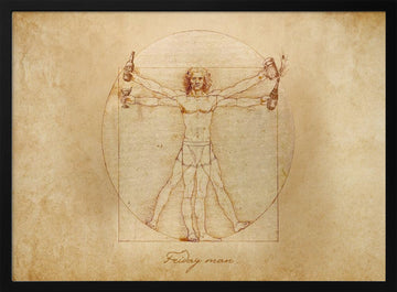 Vitruvian Friday Man | Poster - Black Metal Frame Interior