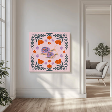 Whimsical Garden Snails | Canvas - Room Interior 1