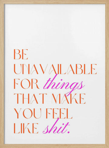 Empowering Self-Care Quote | Poster - Wood Frame Interior