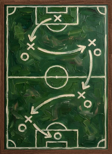 Soccer Field Strategy | Poster - Walnut Frame Interior