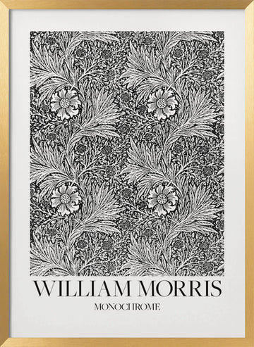 Marigold Monochrome | Poster - Gold Frame Interior
