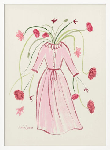 Blooming Pink Dress | Poster - White Frame Interior