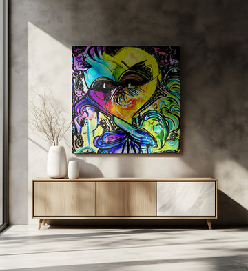 Vibrant Abstract Fusion | Canvas - Room Interior 2