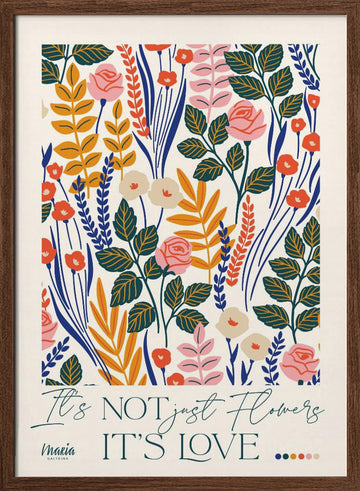 About Love. Roses | Poster - Walnut Frame Interior