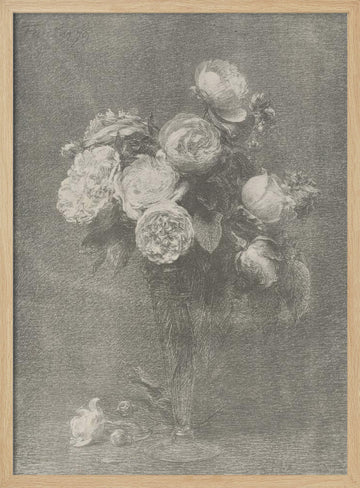 Bouquet of Roses | Poster - Wood Frame Interior