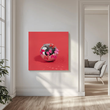Pink Bow Disco Ball | Canvas - Room Interior 1