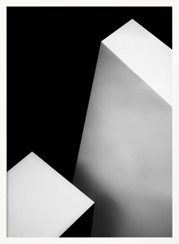 Stark White Geometry | Poster - White Frame Interior