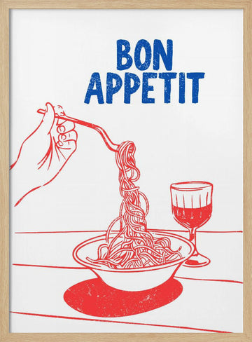 Spaghetti Bon Appetit | Poster - Wood Frame Interior