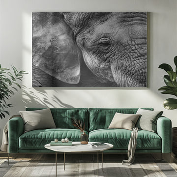 Textured Elephant Portrait | Poster - Room Interior 1