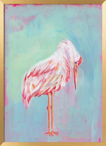 Gentle Pink Ibis | Poster - Gold Frame Interior