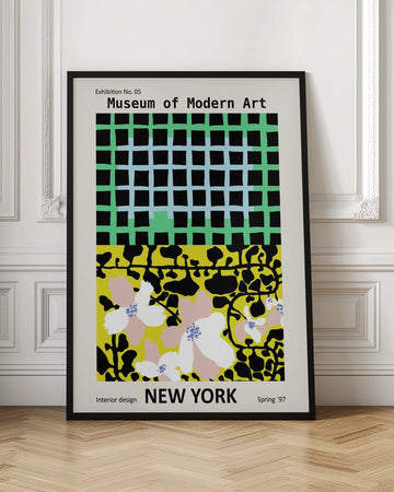 Vibrant Abstract Floral Grid | Poster - Room Interior 1