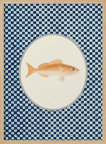 Japanese Fish Pattern | Poster - Wood Frame Interior