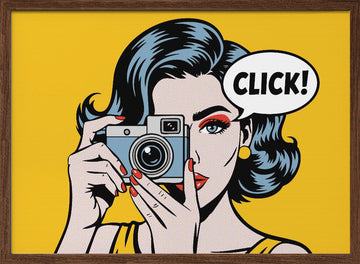 Pop Art Photographer | Poster - Walnut Frame Interior