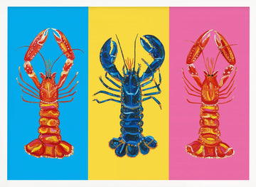 Colorful Pop Lobsters | Poster - White Frame Interior