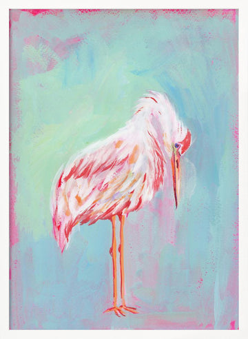 Gentle Pink Ibis | Poster - White Frame Interior