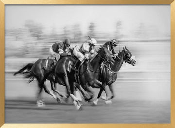 Galloping Racehorses | Poster - Gold Frame Interior