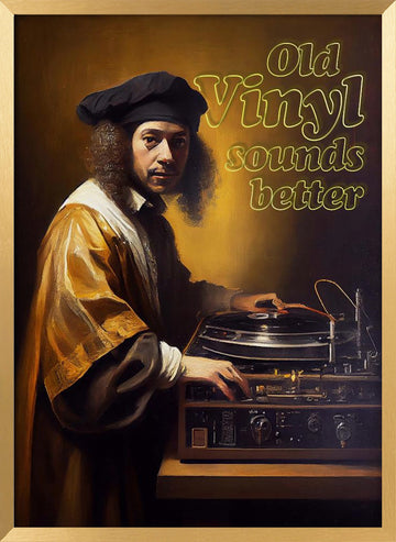 Old Vinyl Sounds Better | Poster - Gold Frame Interior