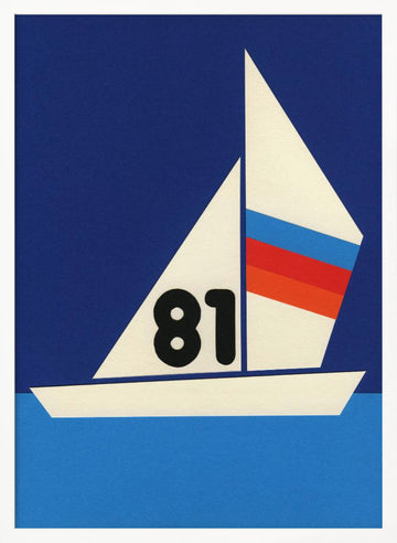 Blue Water Sailing 81 | Poster - White Frame Interior