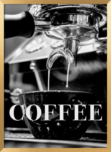 Fresh Espresso Pour | Poster - Gold Frame Interior
