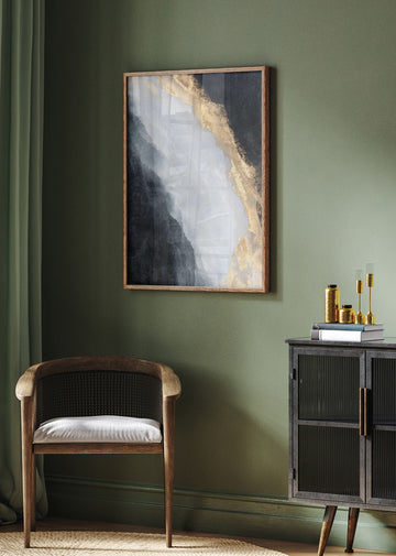 Golden Black Flow | Poster - Room Interior 2