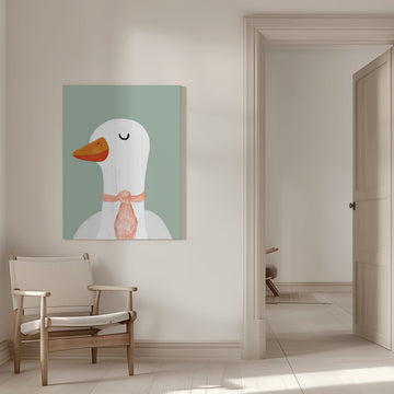 Goose with a Pink Tie | Canvas - Room Interior 1