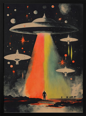 Cosmic Encounter | Poster - Black Metal Frame Interior