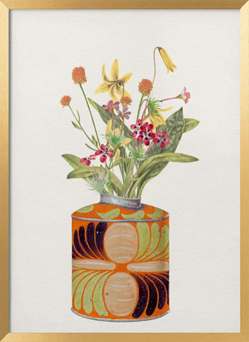 Charming Wildflower Bouquet | Poster - Gold Frame Interior
