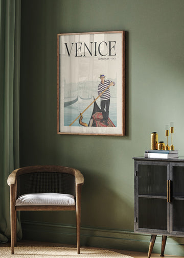 Venice Gondolier Scene | Poster - Room Interior 2