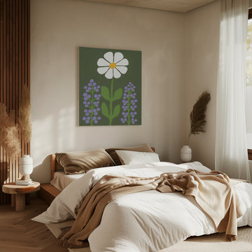 Retro Daisy Garden | Canvas - Room Interior 2