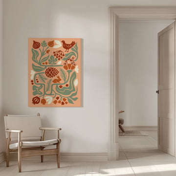 Forest Friends Autumn Bounty | Canvas - Room Interior 1