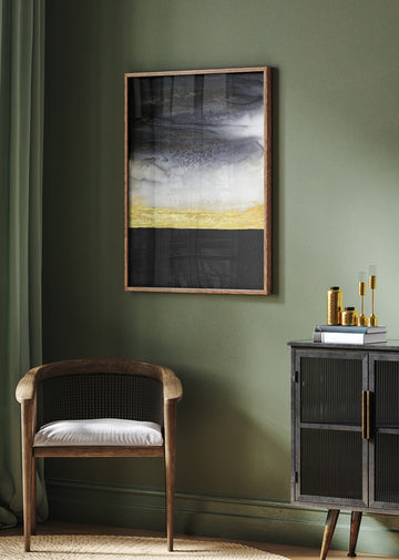 Black Gold Abstract Flow | Poster - Room Interior 2