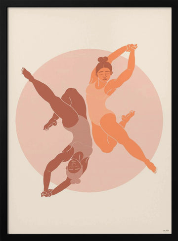 Dancing Women Balance | Poster - Black Metal Frame Interior