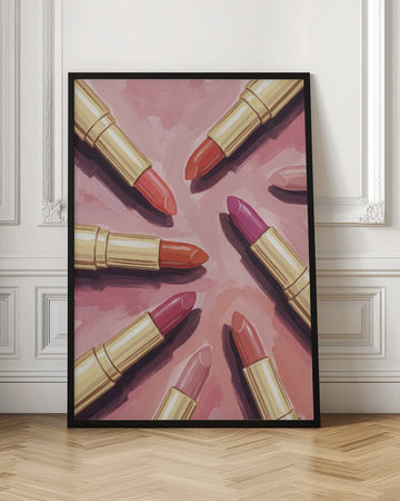 Vibrant Pink Lipsticks | Poster - Room Interior 1