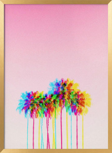 Vibrant Pink Palms | Poster - Gold Frame Interior