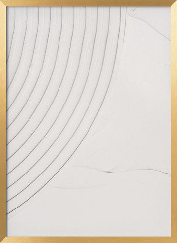 Curved White Texture | Poster - Gold Frame Interior
