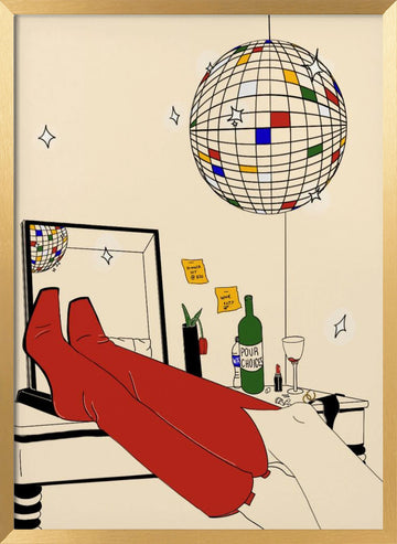 Chic Disco Night | Poster - Gold Frame Interior