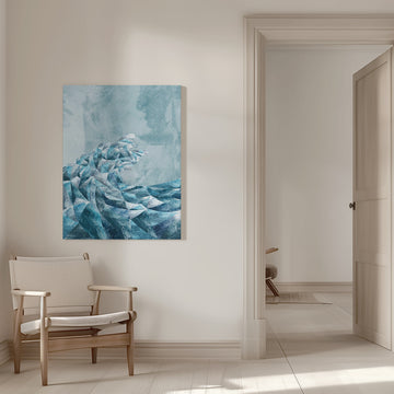 Icy Geometric Wave | Canvas - Room Interior 1