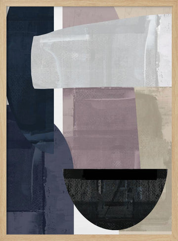 Modern Muted Geometry | Poster - Wood Frame Interior