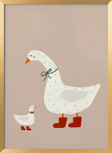 Goose and Gosling | Poster - Gold Frame Interior