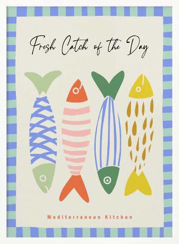 Colorful Mediterranean Fish | Poster - White Frame Interior