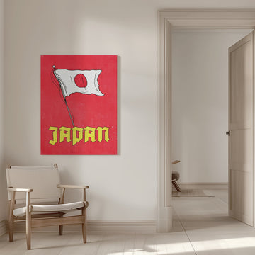 Japan Grunge Flag | Canvas - Room Interior 1