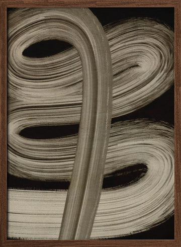Flowing Strokes | Poster - Walnut Frame Interior