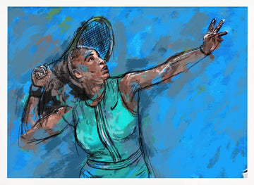 Dynamic Tennis Serve | Poster - White Frame Interior